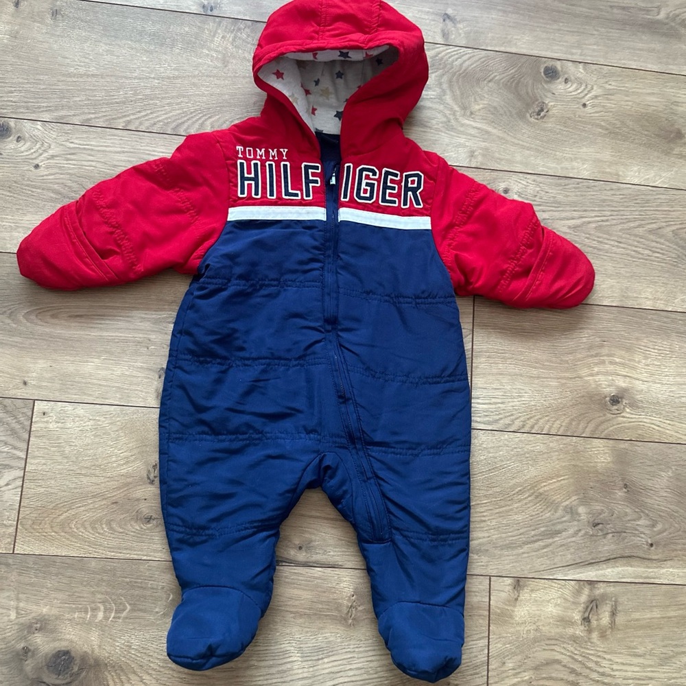 Tommy Hilfiger Baby Snowsuit Bunting | 0–3 Months | Colorblock